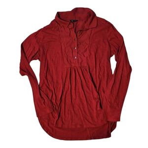 Red Long Sleeve Button-Up Shirt Lucky Brand Size Medium